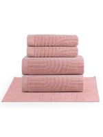 Jogo de banho dunna toalhas macias 100% algodão fio penteado 5 peças nuvem rosa