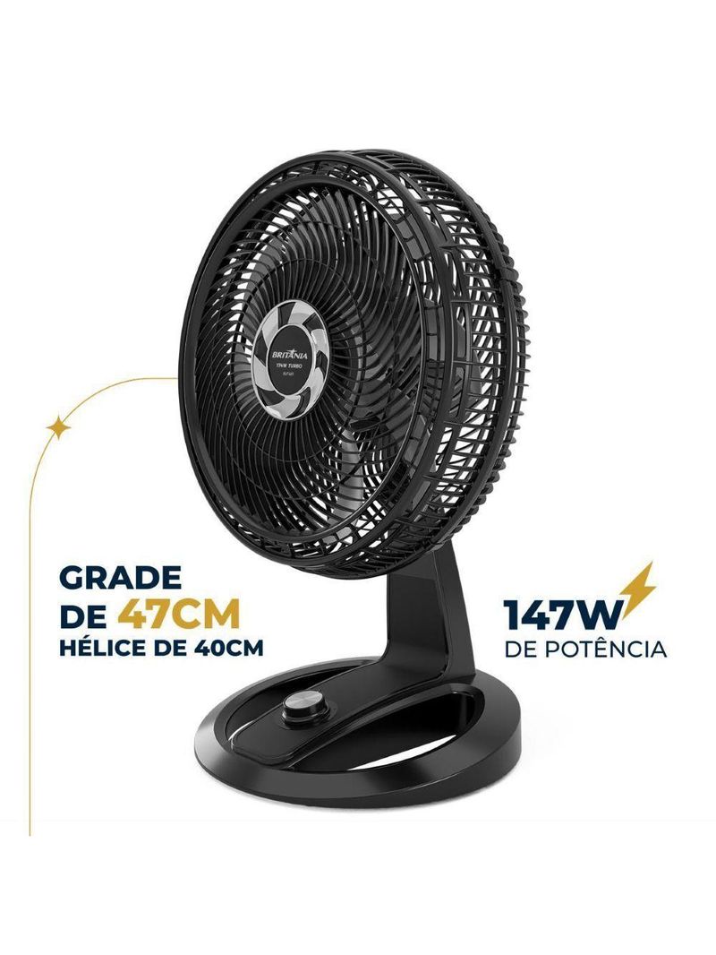 Ventilador Britânia Mesa Maxx Force 8 pás 174W Preto 220V