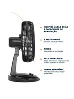 Ventilador Britânia Mesa Maxx Force 8 pás 174W Preto 220V