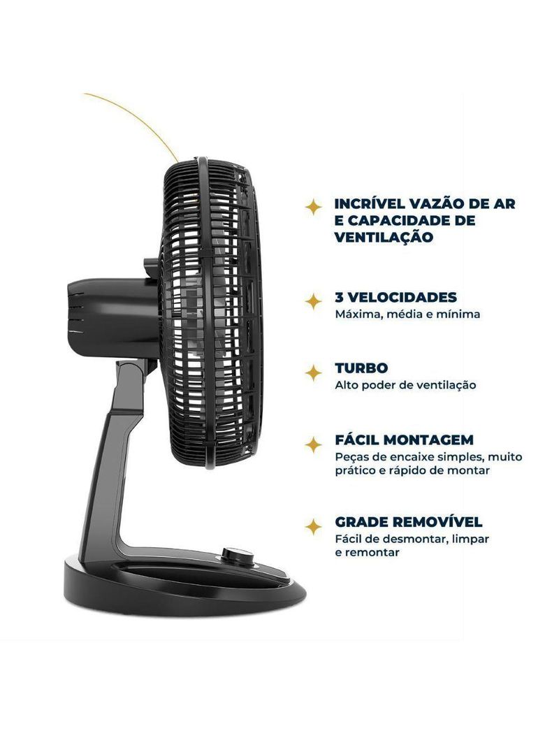Ventilador Britânia Mesa Maxx Force 8 pás 174W Preto 220V