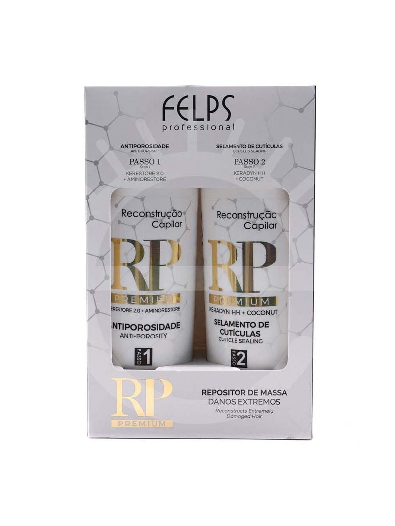 Felps color reconstrução premium kit antiporosidade + selamento de cutículas