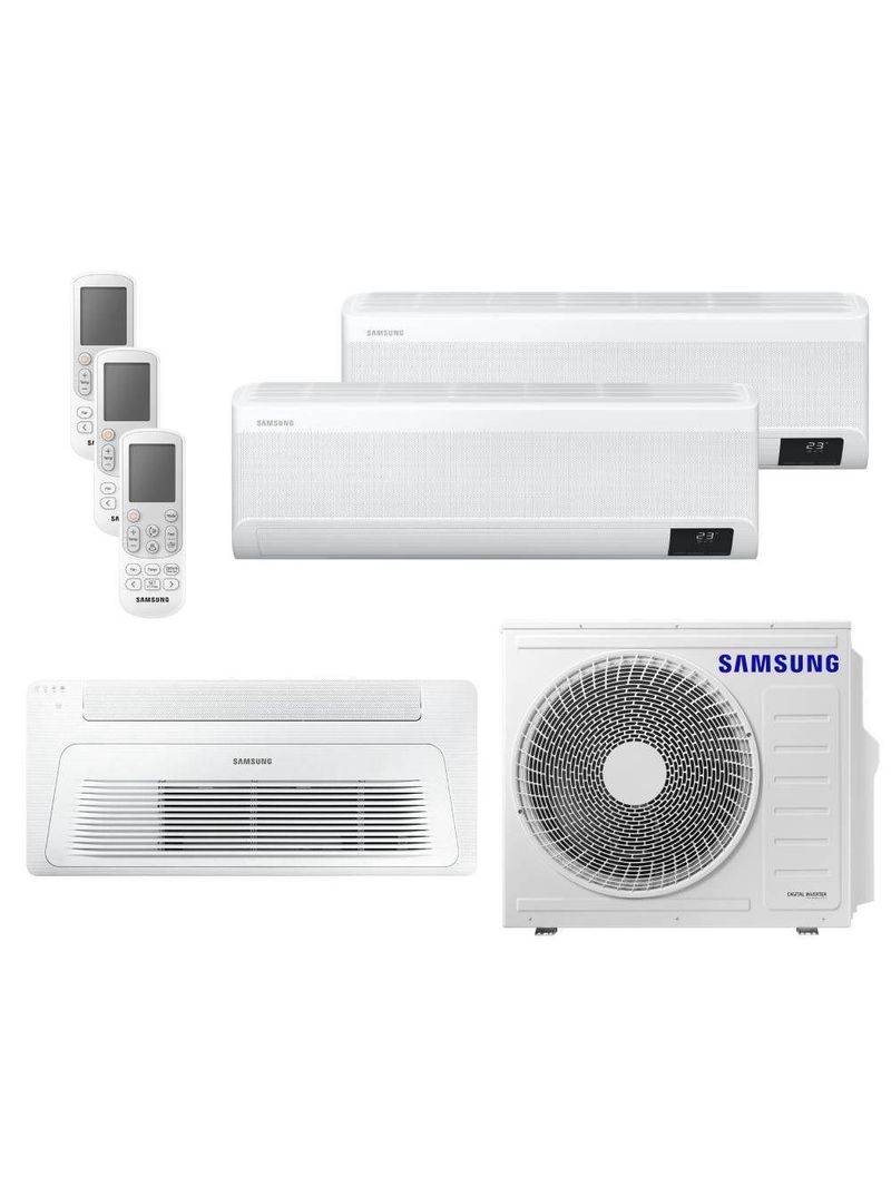 Ar Condicionado Multi Tri Split HW e K7 Samsung Wind Free 24000 BTU (2x9000+1x18000) Quente e Frio Inverter R410 220V (AJ068AXJ3KH/AZ)