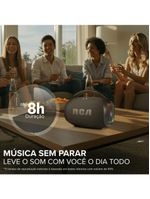 Caixa de Som Portátil RCA Bluetooth 90W IPX5 Luzes LED RGB Potente FR213 Mini