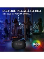 Caixa de Som Portátil RCA Bluetooth 90W IPX5 Luzes LED RGB Potente FR213 Mini