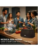 Caixa de Som Portátil RCA Bluetooth 90W IPX5 Luzes LED RGB Potente Design Minimalista Elegante FR316