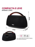 Caixa de Som Portátil RCA Bluetooth 90W IPX5 Luzes LED RGB Potente Design Minimalista Elegante FR316