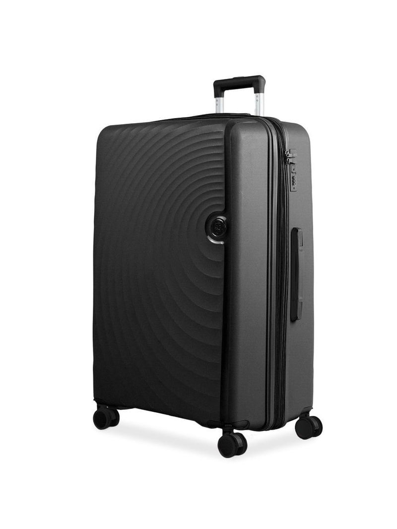 Mala de viagem grande 32kg polipropileno 4 rodas cartagena preta