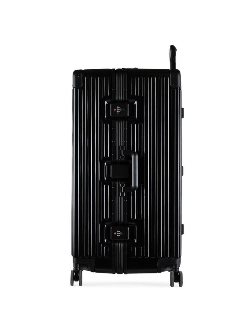 Mala de viagem grande ultra ampla policarbonato 4 rodas kyoto trunk prata