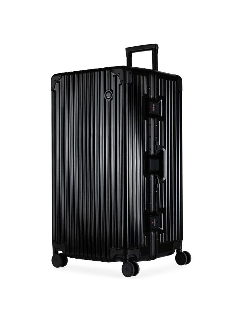 Mala de viagem grande ultra ampla policarbonato 4 rodas kyoto trunk prata