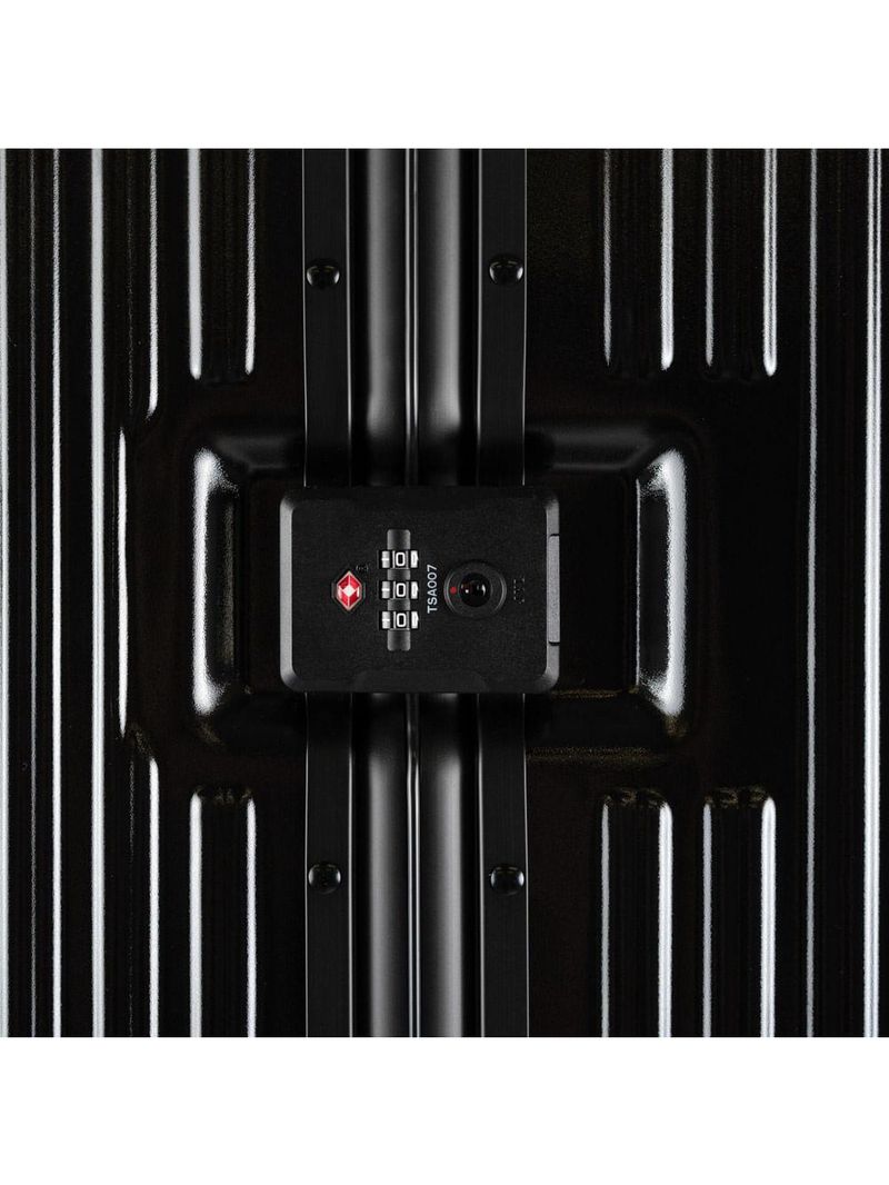 Mala de viagem grande ultra ampla policarbonato 4 rodas kyoto trunk prata