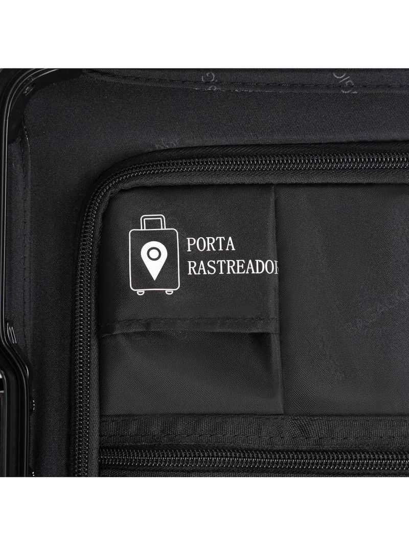 Mala de viagem grande ultra ampla policarbonato 4 rodas kyoto trunk prata