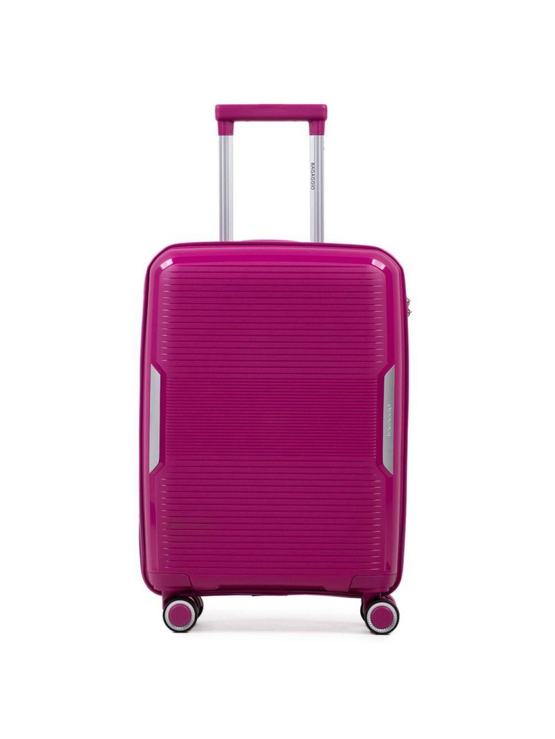 Mala de bordo de polipropileno 4 rodas malta rosa escuro