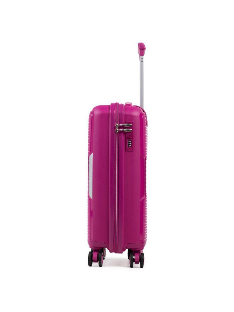 Mala de bordo de polipropileno 4 rodas malta rosa escuro