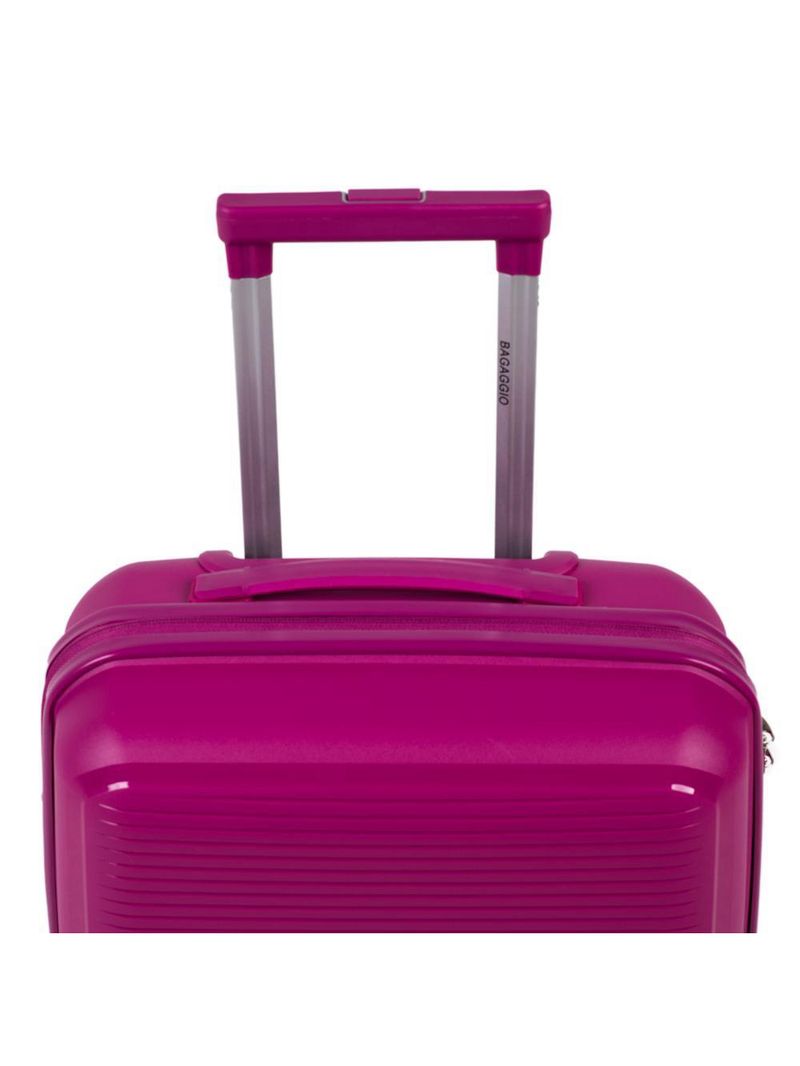 Mala de bordo de polipropileno 4 rodas malta rosa escuro