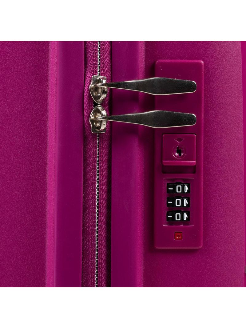 Mala de bordo de polipropileno 4 rodas malta rosa escuro