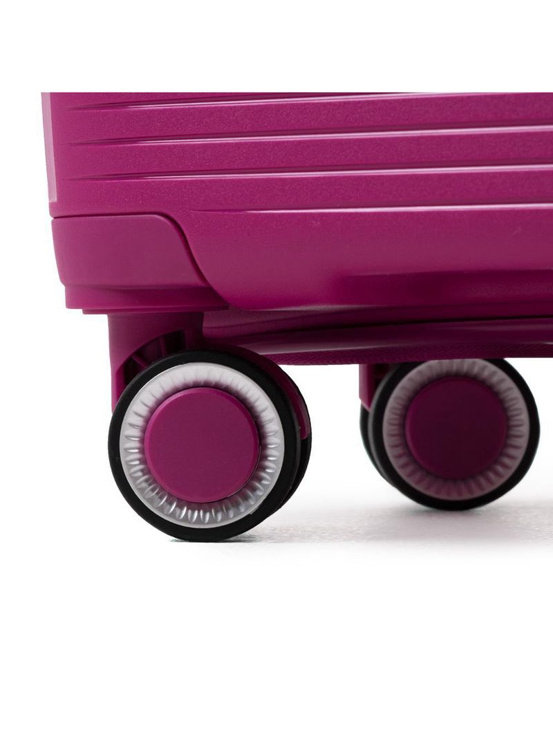 Mala de bordo de polipropileno 4 rodas malta rosa escuro