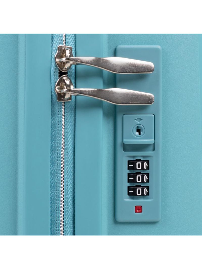 Mala de bordo de polipropileno 4 rodas malta azul claro