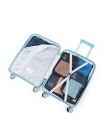 Mala de bordo de polipropileno 4 rodas malta azul claro