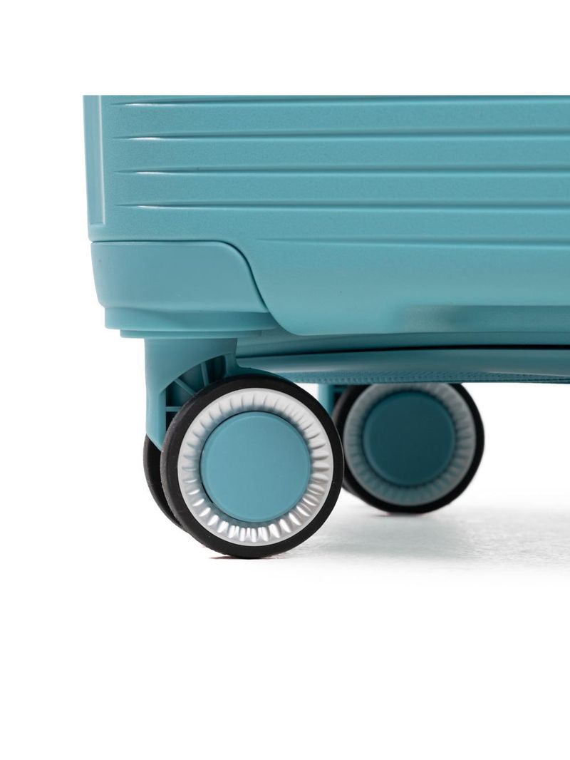 Mala de bordo de polipropileno 4 rodas malta azul claro