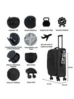 Mala pequena poliéster 4 rodas zurique preta