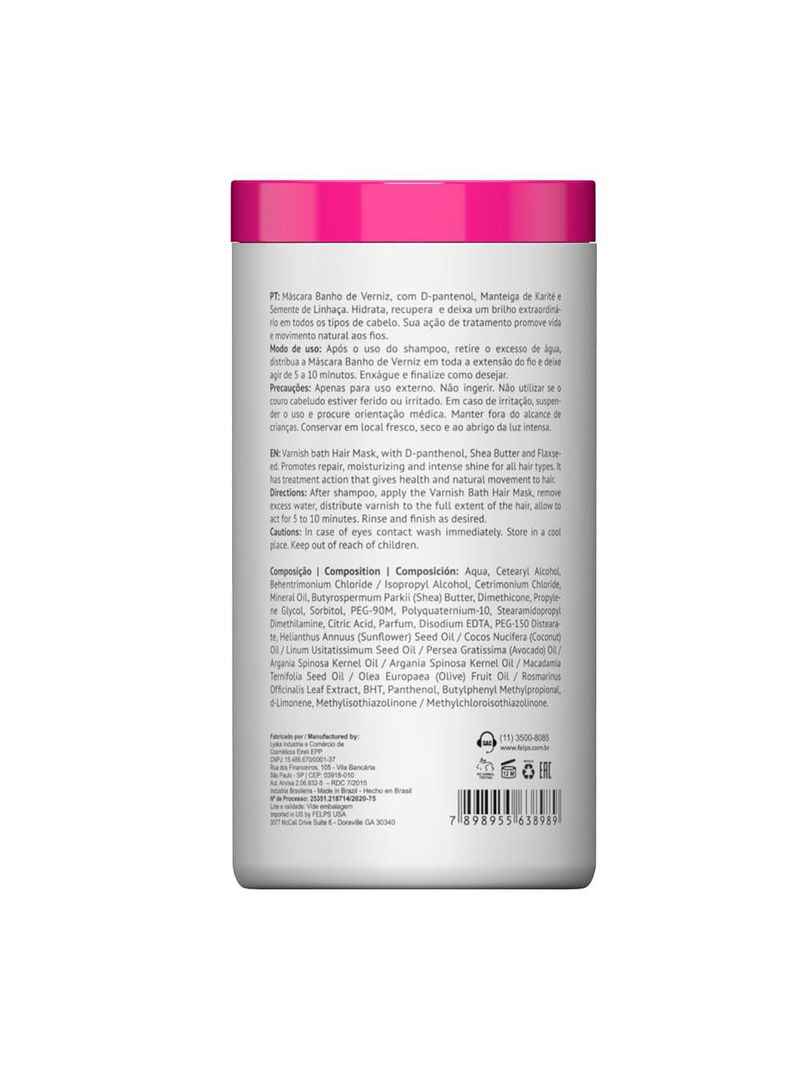 Felps xmix banho de verniz - máscara capilar hidratante