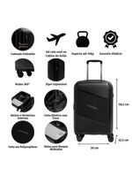 Mala pequena de polipropileno 4 rodas seul bege