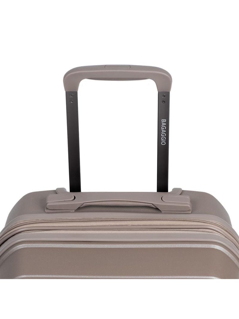 Mala pequena de polipropileno 4 rodas seul bege