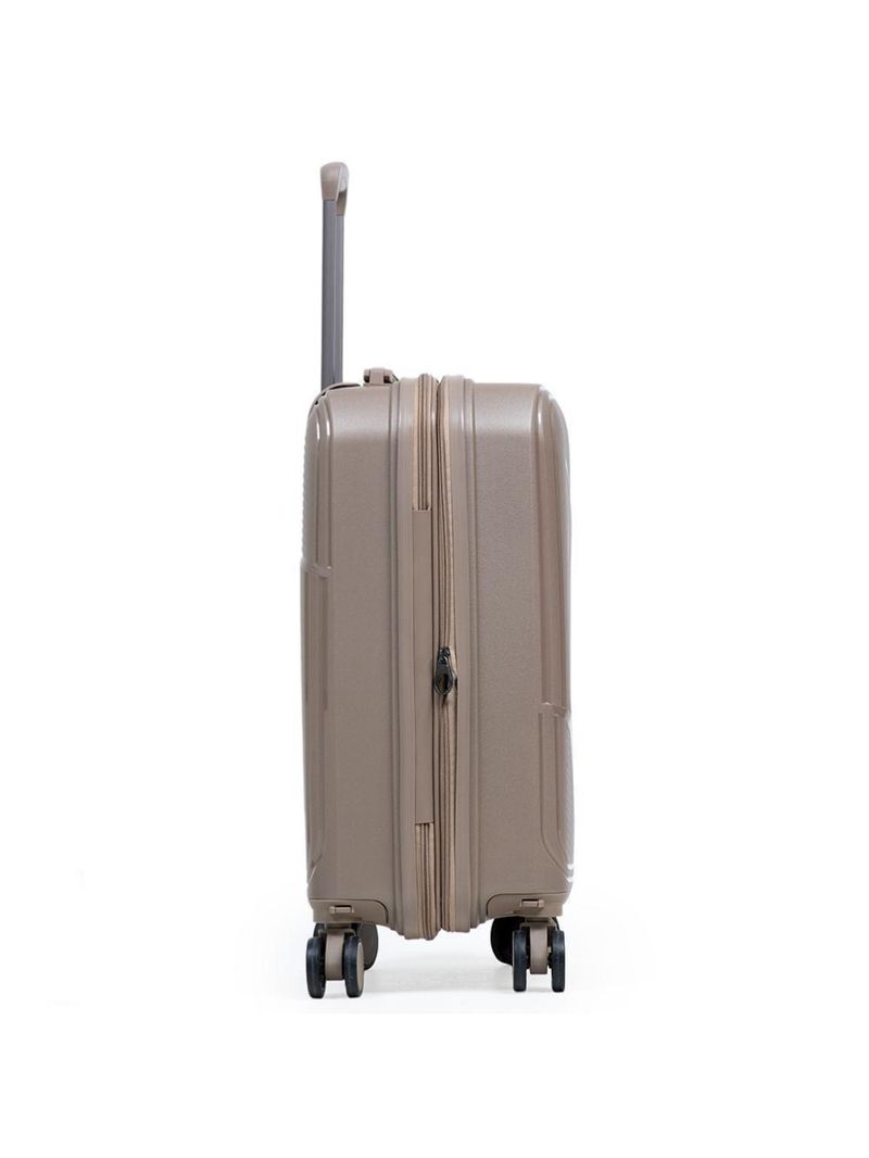 Mala pequena de polipropileno 4 rodas seul bege