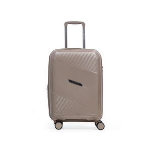 Mala pequena de polipropileno 4 rodas seul bege