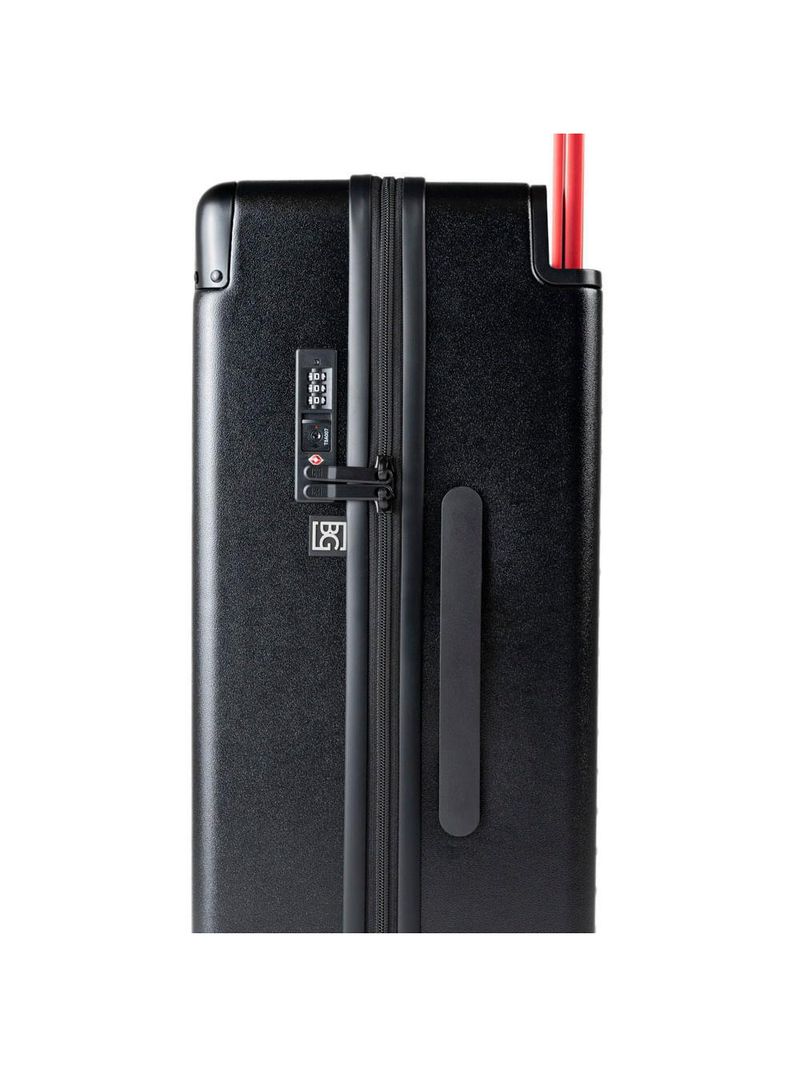 Mala média flamengo 23 kg policarbonato 4 rodas premium oficial preta