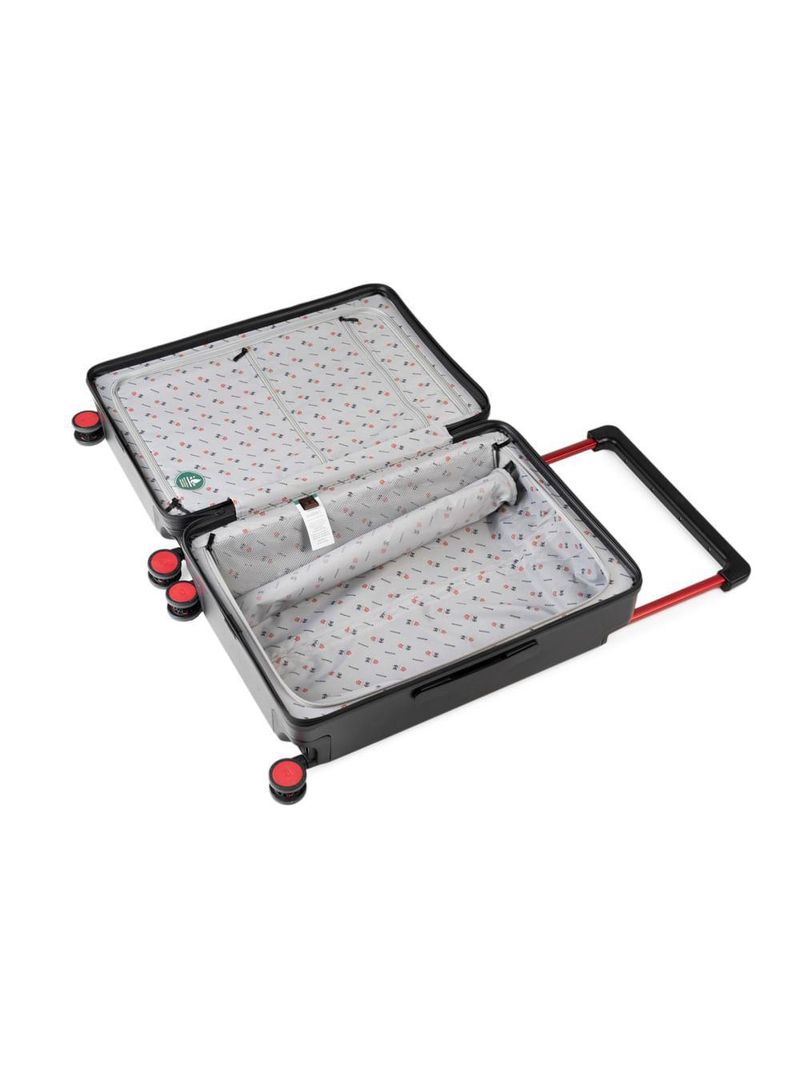 Mala média flamengo 23 kg policarbonato 4 rodas premium oficial preta