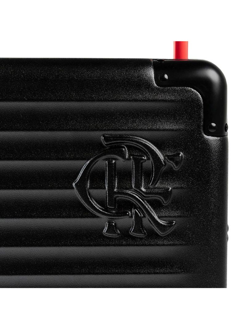 Mala de bordo flamengo 10 kg policarbonato 4 rodas premium oficial preta