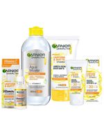 Garnier skin uniform & matte vitamina c kit – sérum + gel de limpeza + Água micelar + hidratante