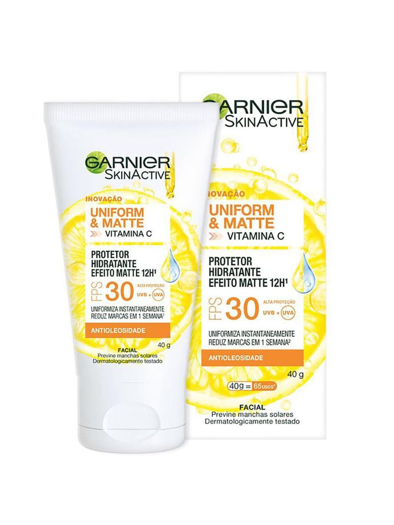 Garnier skin uniform & matte vitamina c kit – sérum + gel de limpeza + Água micelar + hidratante