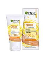 Garnier skin uniform & matte vitamina c kit – sérum + gel de limpeza + Água micelar + protetor solar cor média