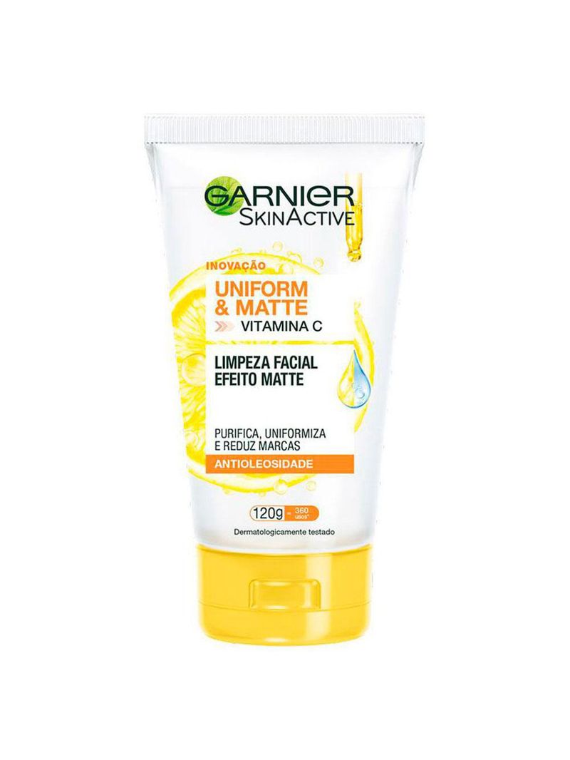 Garnier skin uniform & matte vitamina c kit – sérum facial + gel de limpeza + protetor solar fps50 cor morena