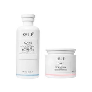 Keune care derma exfoliate + keratin smooth kit - shampoo + máscara