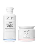 Keune silver savior + keratin smooth kit - shampoo + máscara