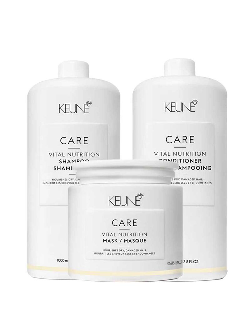 Keune vital nutrition kit – shampoo + condicionador + máscara