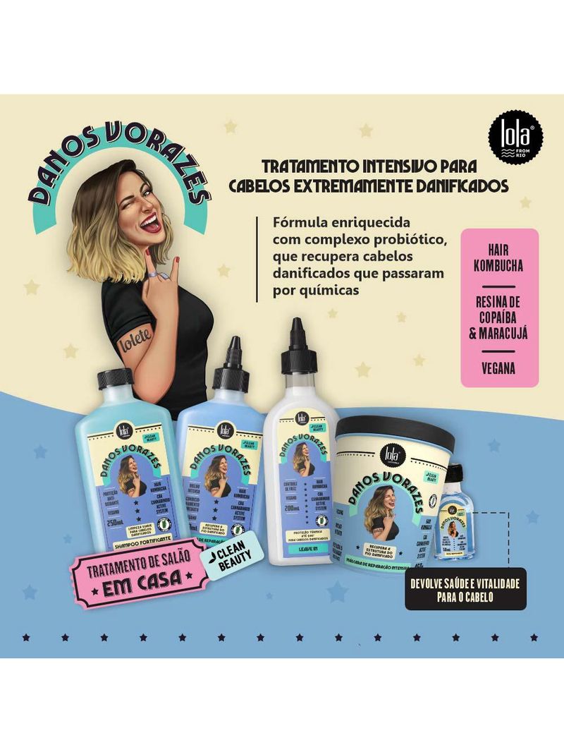 Lola cosmetics danos vorazes kit booster + finalizador + shampoo + oleo