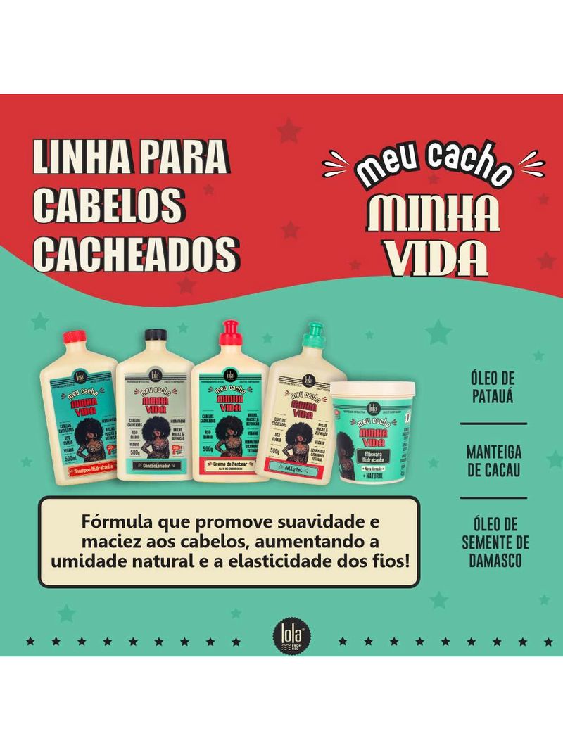 Lola cosmetics meu cacho minha vida kit shampoo + condicionador + máscara + creme + gel