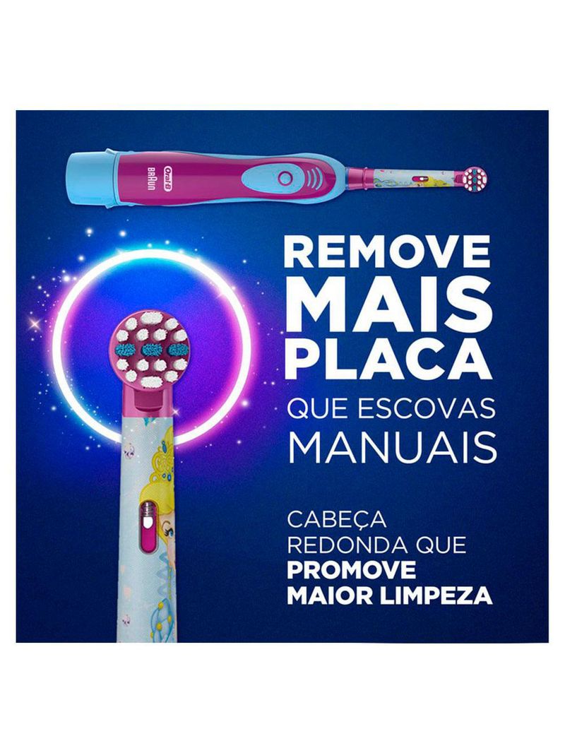 Oral-b disney princesas kit – escova elétrica + 2 pilhas aa