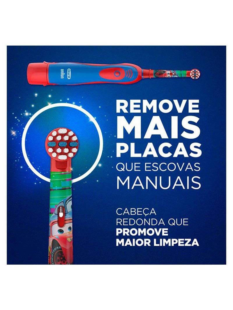 Oral-b disney pixar cars kit - escova elétrica + 2 pilhas aa