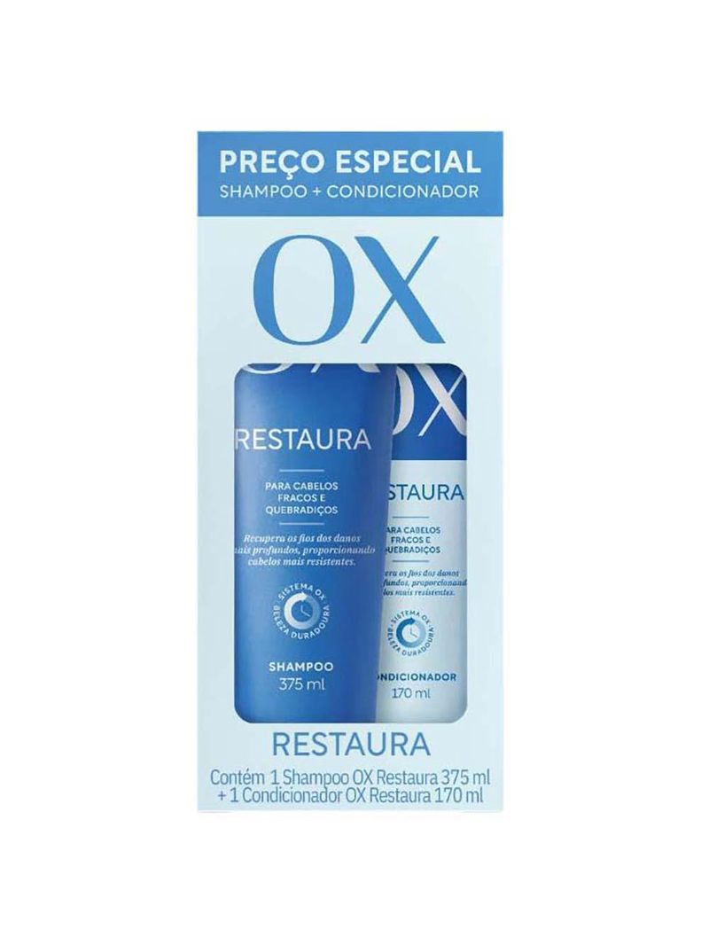 Ox cosmeticos restaura kit – shampoo + condicionador