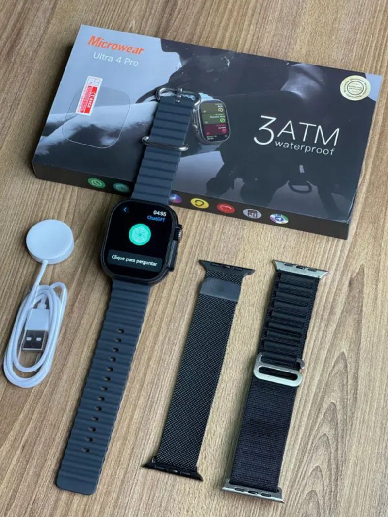 Smartwatch Microwear Ultra 4 Pro 3ATM (Preto)