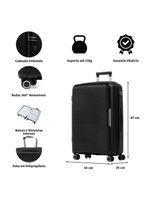 Mala média de polipropileno 4 rodas malta preto