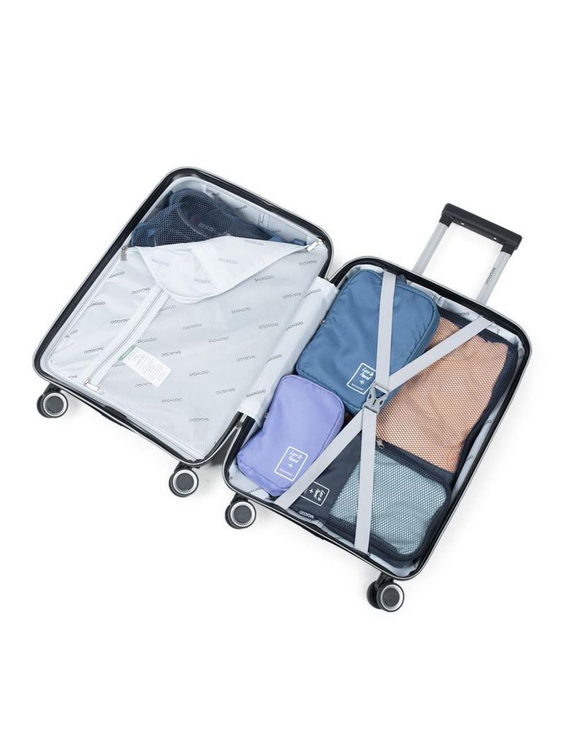 Mala média de polipropileno 4 rodas malta preto