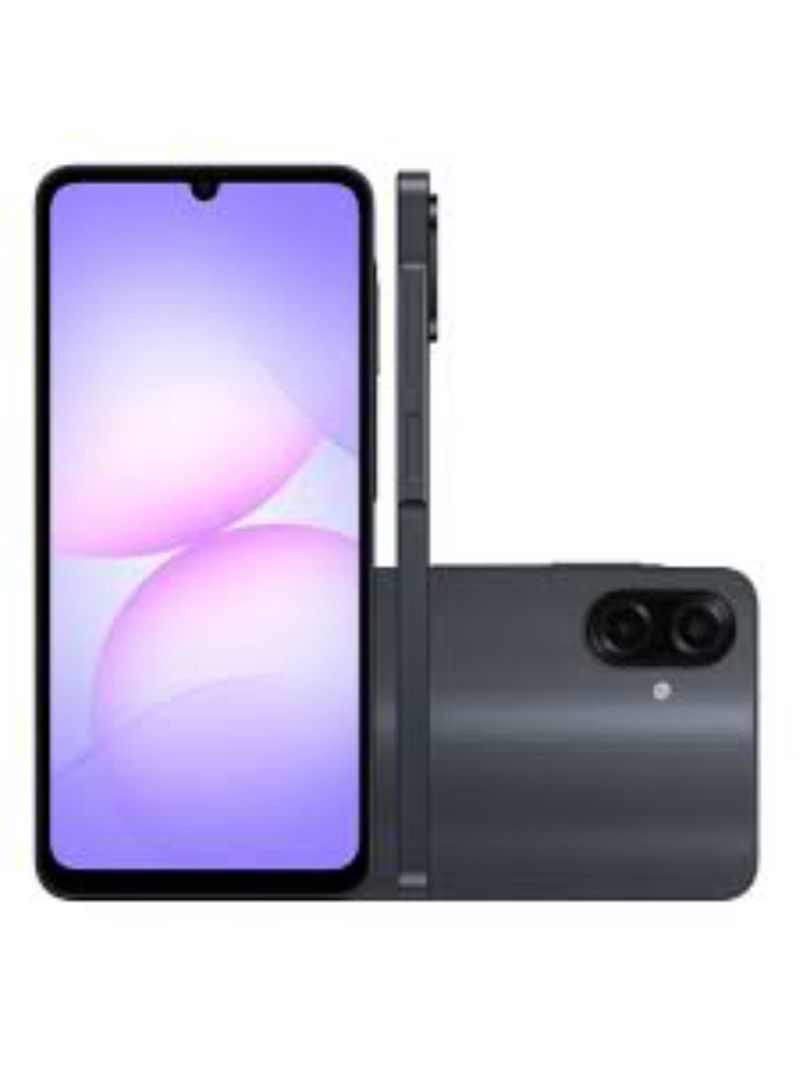 Smartphone Samsung A07 128GB Preto 4GB RAM Tela 6,7" Câm Dupla + Selfie 8MP