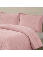 Kit coordenado grécia cobre leito + jogo de cama king bordado inglês 300 fios - 7 peças - roxo malva