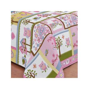 Kit edredom infantil corujinha doroty + jogo de lençol 5 peças - 100% algodão